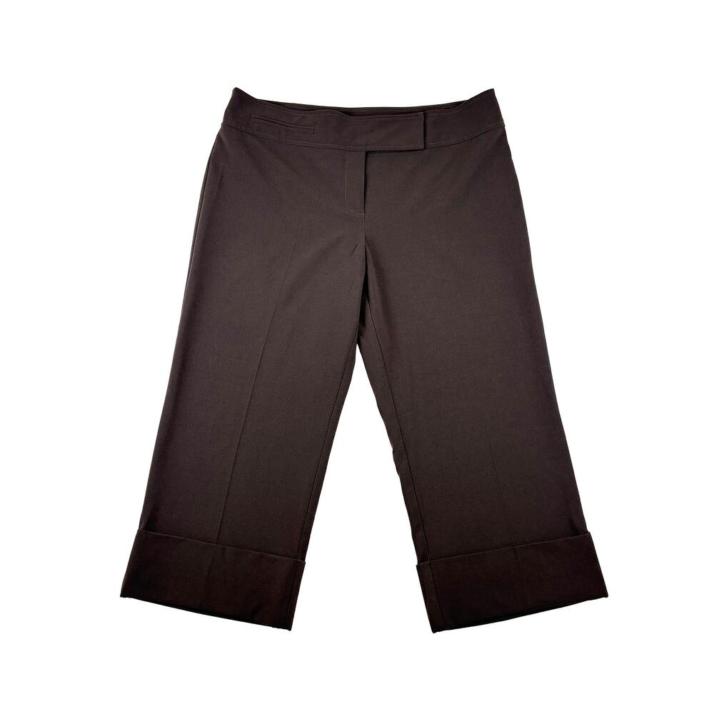To the Max Cuffed Capri Trousers Womens 8 Dark Brown Career Y2K Interview Outfit
